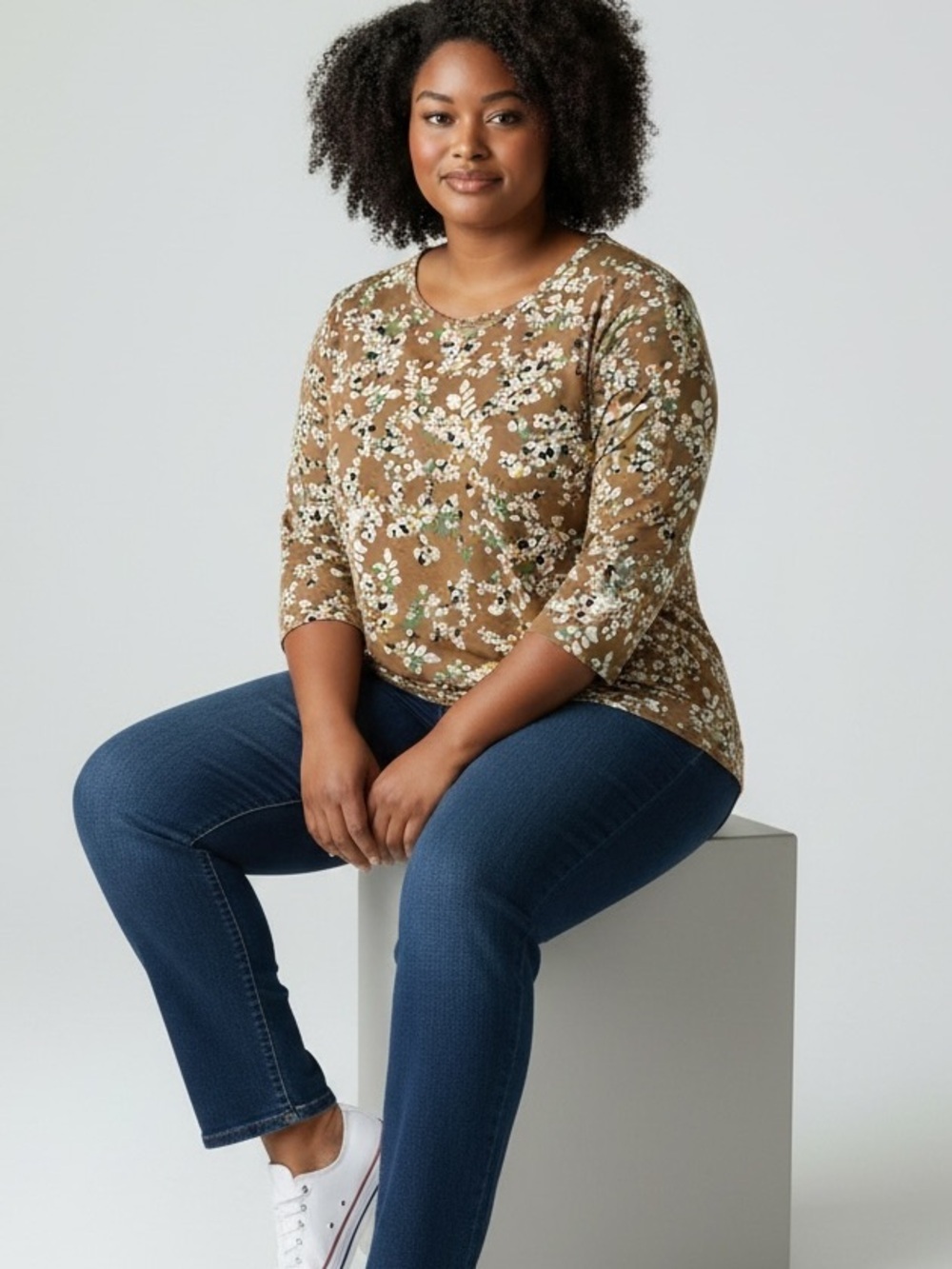J.Jill Luxe Supima Cotton Blend Floral Crew-Neck Tunic Women’s 2X Everyday,Boho - Picture 13 of 13